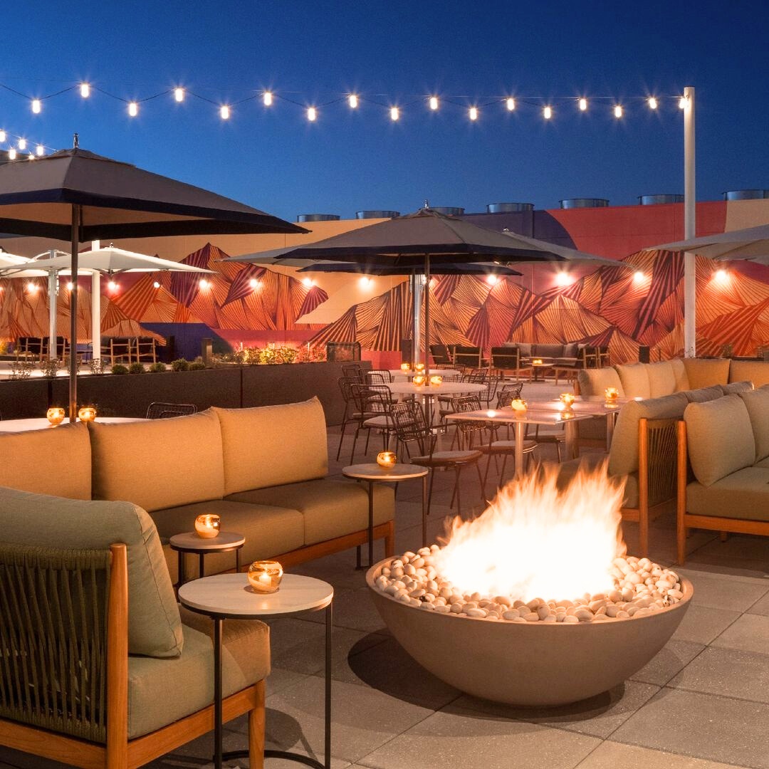 Roof top bonfire at Mar Muntanya - Roof Top Bars In Salt Lake City