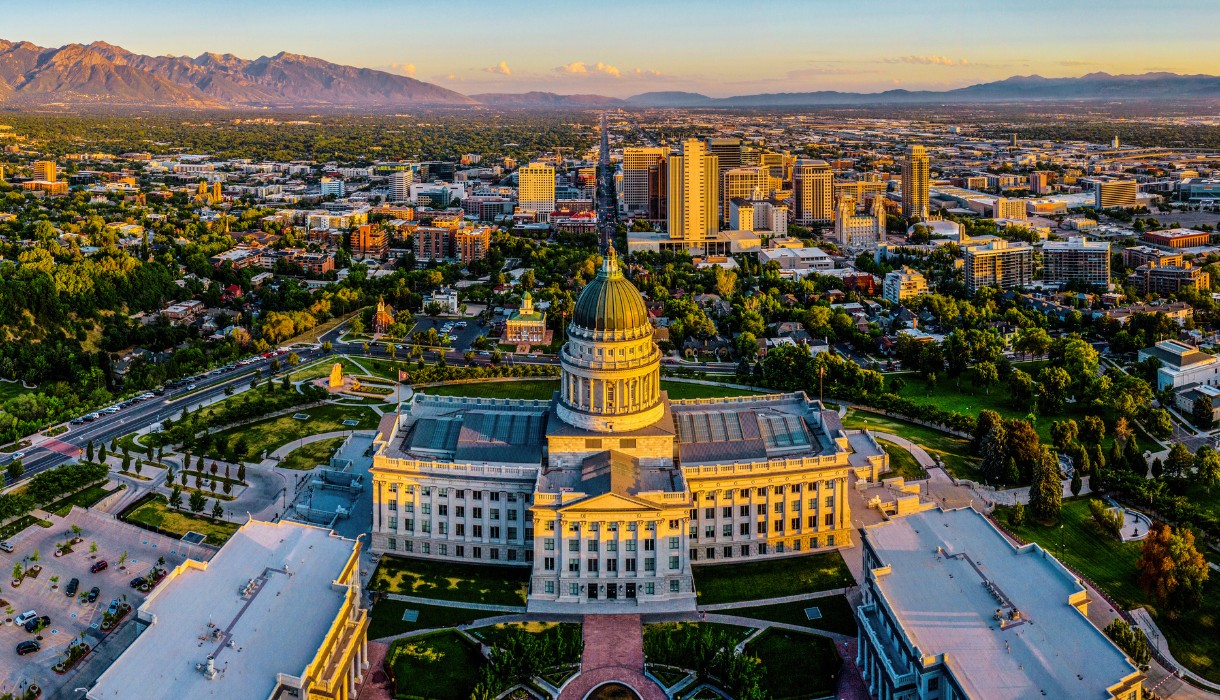 Salt Lake City Aerial Panoramic, UT_ Image by Vito Palmisano from Getty Images (Things to do in Salt Lake City)