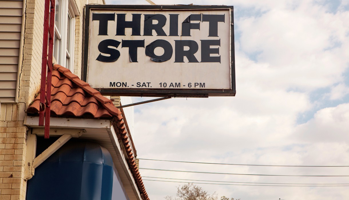 Thrift store sign_ Image by Belterz from Getty Images Signature (Thrift stores in Salt Lake City UT)