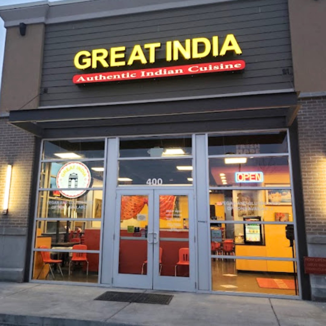 Outside Great India an Indian Restaurant in Midvale near Salt Lake City Utah